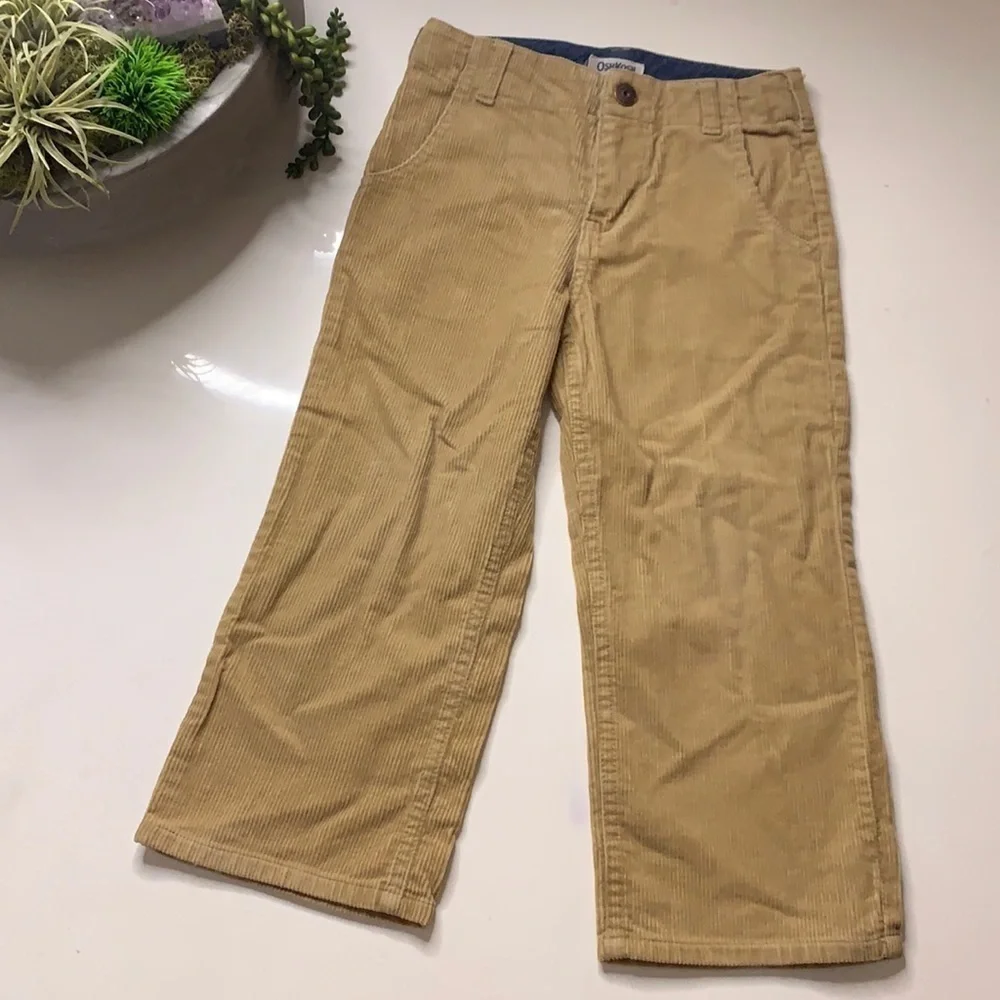 OshKosh B’Gosh 4 toddler corduroy tan straight leg pants kids clothes
